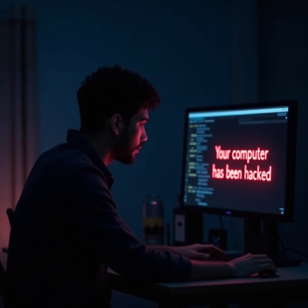 あなたのコンピューターがハッキングされたメッセージ