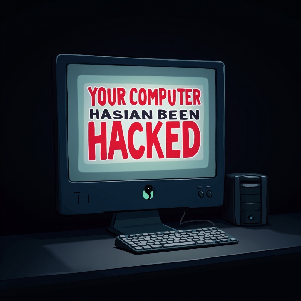 귀하의 컴퓨터가 해킹되었습니다 메시지