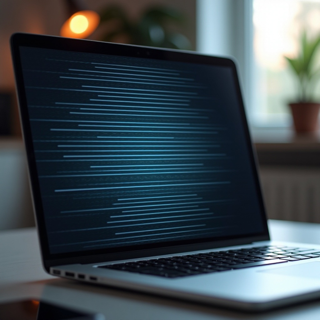 laptop ekranında yatay çizgiler