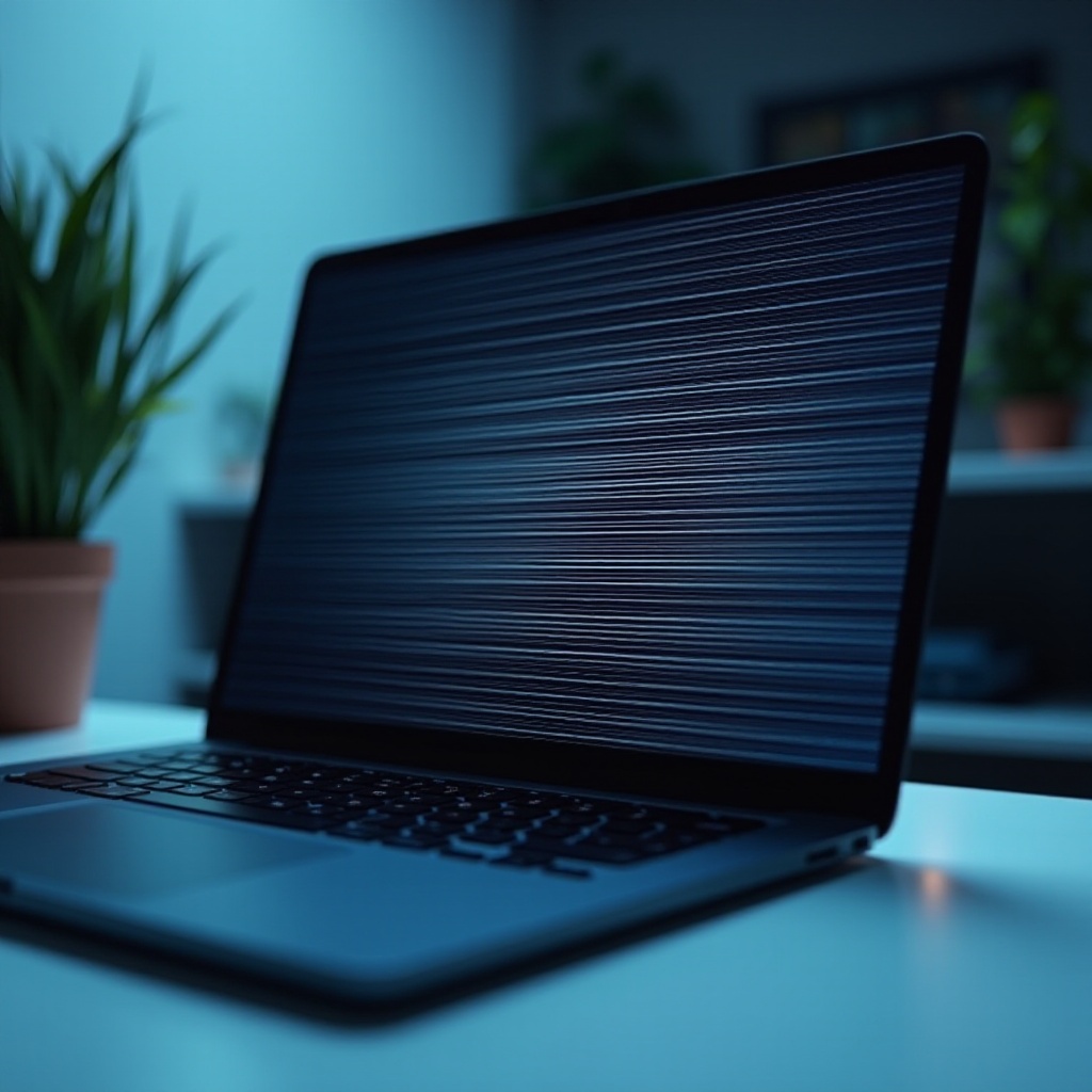 เส้นแนวนอนบนหน้าจอแล็ปท็อป